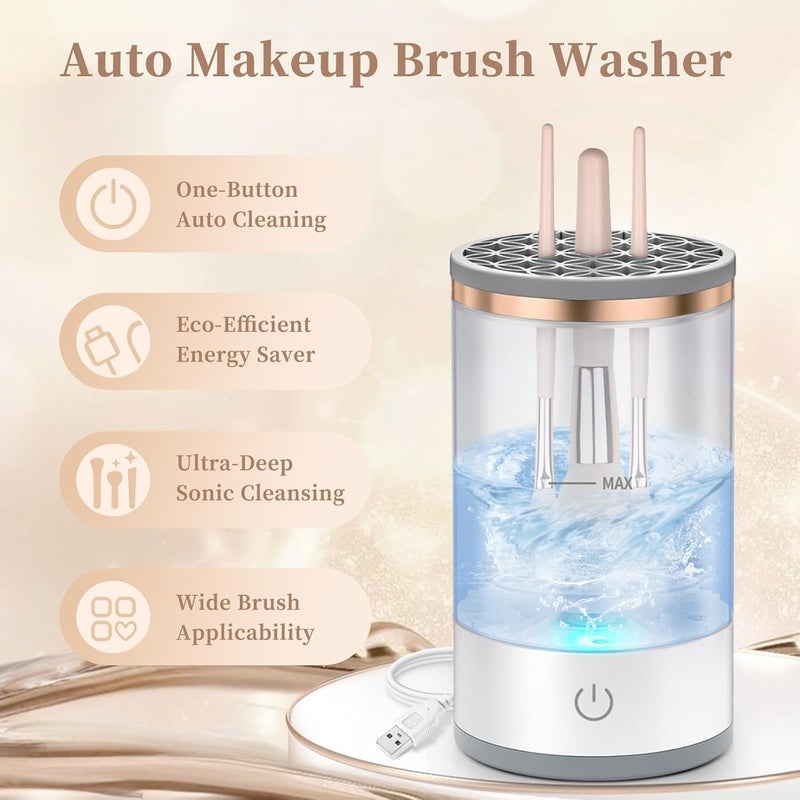 XIBO Electric Makeup Brush Cleaner Automatic Cosmetic Brush CleanerUpgraded Electric Makeup Brush Cleaner - Image 2