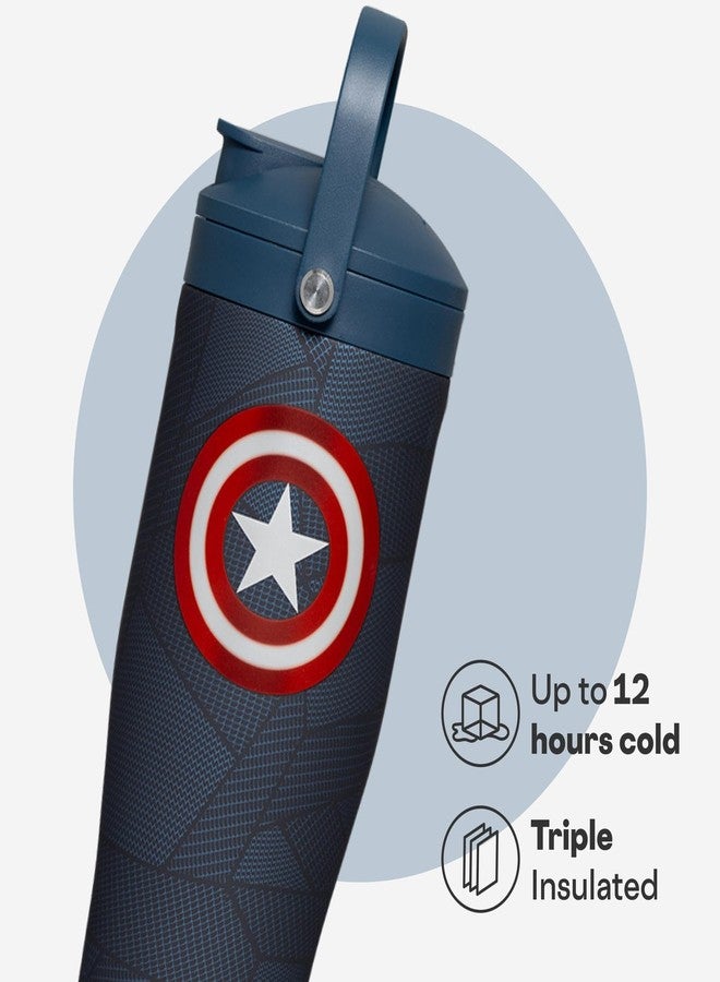 كوركسيكل كوب خلط البروتين من كوركسيكل - مزود بمحرك تقليب مدمج وغطاء لتصفية الفاكهة - 30 أونصة - كابتن أمريكا - Image 3