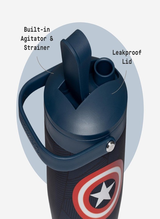كوركسيكل كوب خلط البروتين من كوركسيكل - مزود بمحرك تقليب مدمج وغطاء لتصفية الفاكهة - 30 أونصة - كابتن أمريكا - Image 5