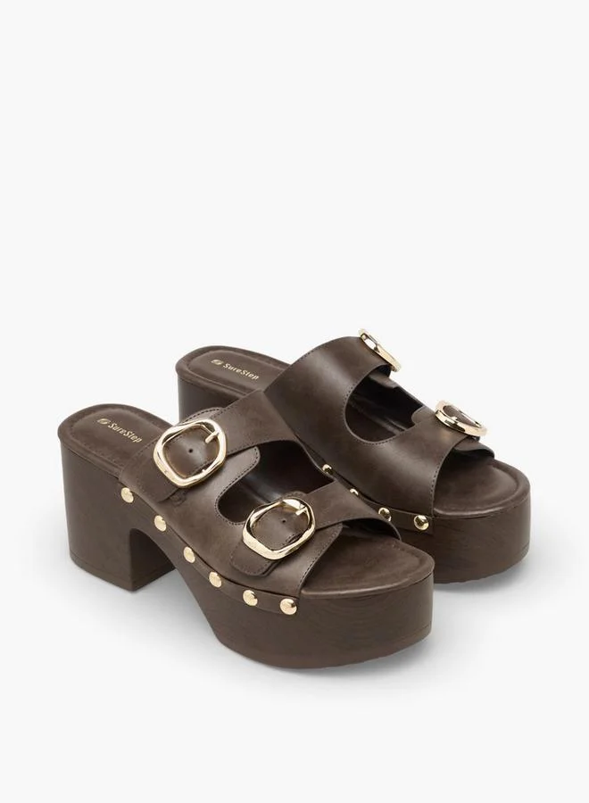 شور ستيب Women Buckle Detail Platform Sandals