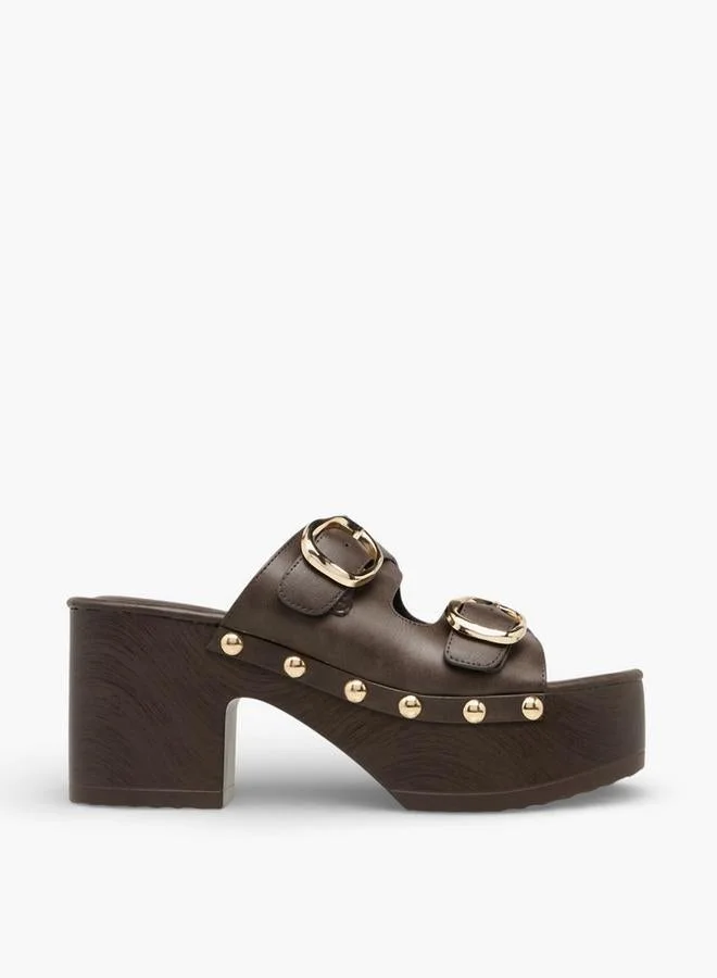 شور ستيب Women Buckle Detail Platform Sandals