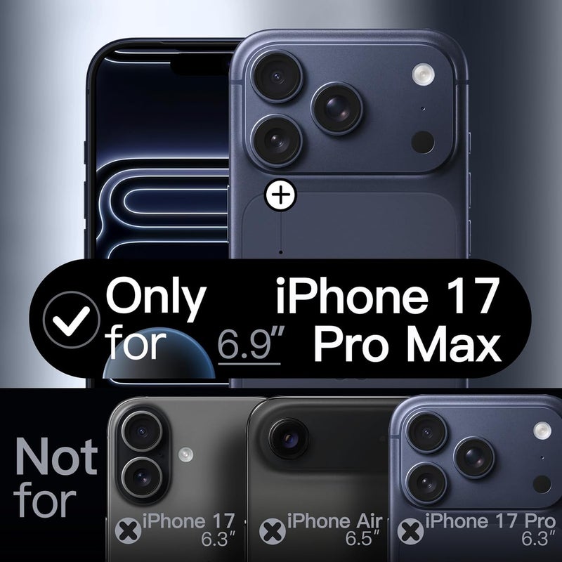 جي تيك جراب رفيع مناسب لهاتف iPhone 17 Pro Max مقاس 6.9 بوصة، حماية كاملة لعدسة الكاميرا، غطاء هاتف واقٍ رفيع من مادة TPU الناعمة بلمسة نهائية غير لامعة، مقاوم للصدمات باللون الأسود - Image 2