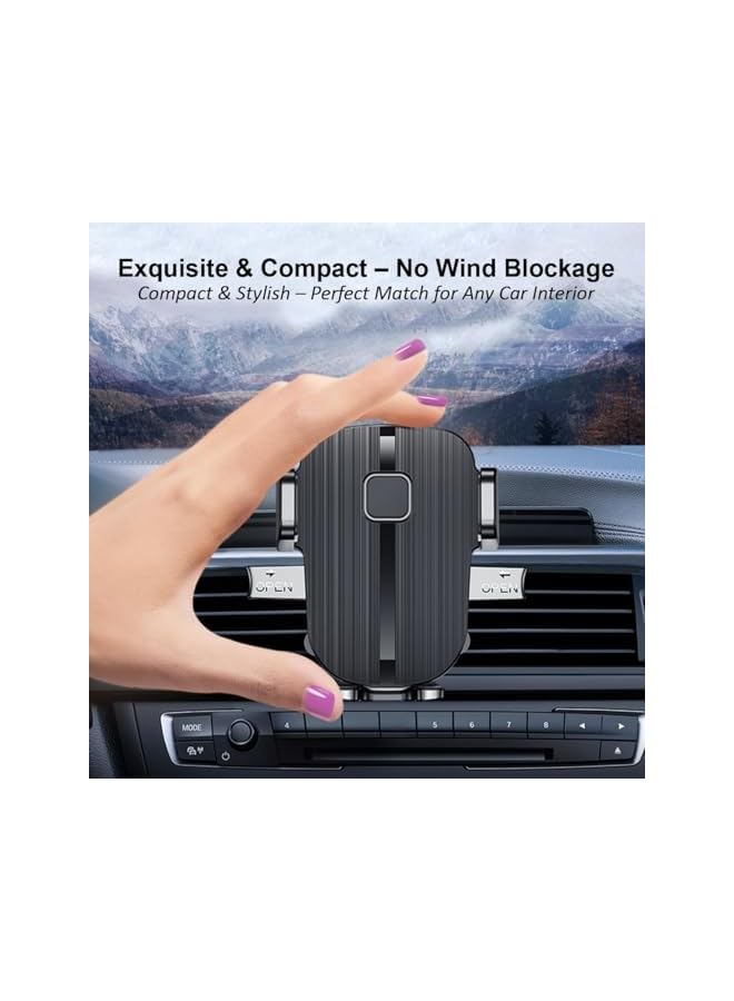 S-TOP Car Phone Holder For Air Vent, Metal Hook Clip Car Mount, Universal Cradle for iPhone Android Smartphones (Black) - Image 5