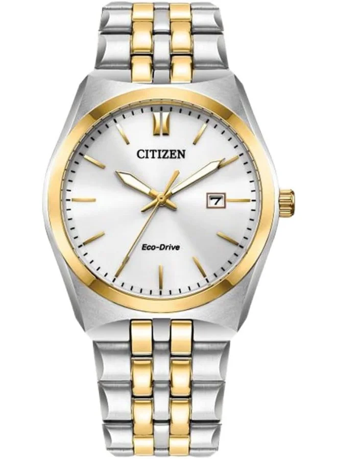 CITIZEN Citizen Eco-Drive Silver Dial Two-Tone Stainless Steel Men Watch BM7334-58B