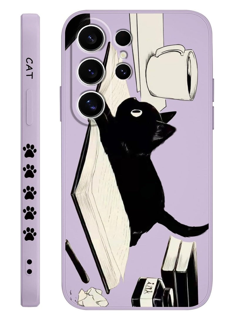 for Samsung Galaxy S25 Ultra Case, Creative Patterns Slim Non Slip Lightweight Phone Cover for Galaxy S25 Ultra 6.9 inch, Cat Purple - Image 1