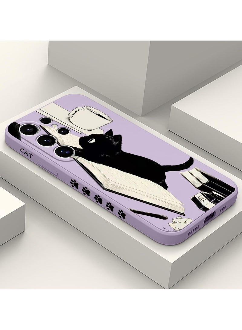for Samsung Galaxy S25 Ultra Case, Creative Patterns Slim Non Slip Lightweight Phone Cover for Galaxy S25 Ultra 6.9 inch, Cat Purple - Image 2