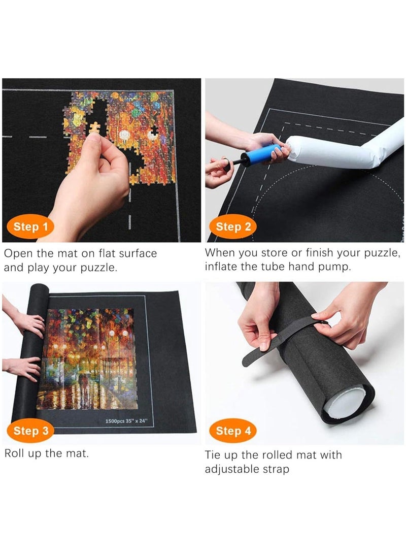 والالا سجادة ألغاز قابلة للطي تناسب 500 1000 1500 قطعة، سجادة من اللباد، حافظة ألغاز قابلة للتخزين والتنقل، منظم ألغاز - Image 4