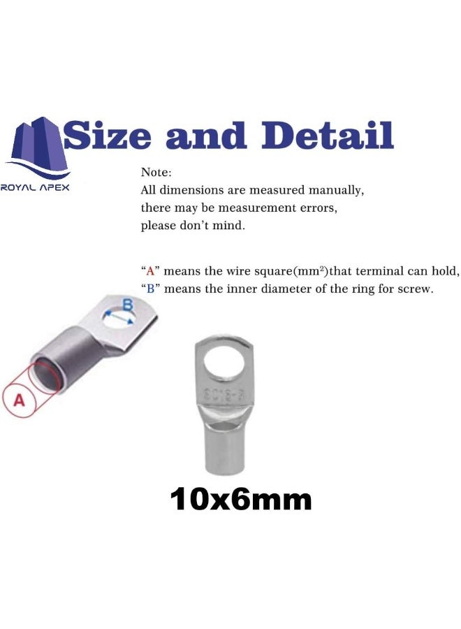 Royal Apex Copper Cable Lugs 10Pcs Set-Wire Terminals, Connector Cable Lugs Ring Battery Sc Terminals - Image 3