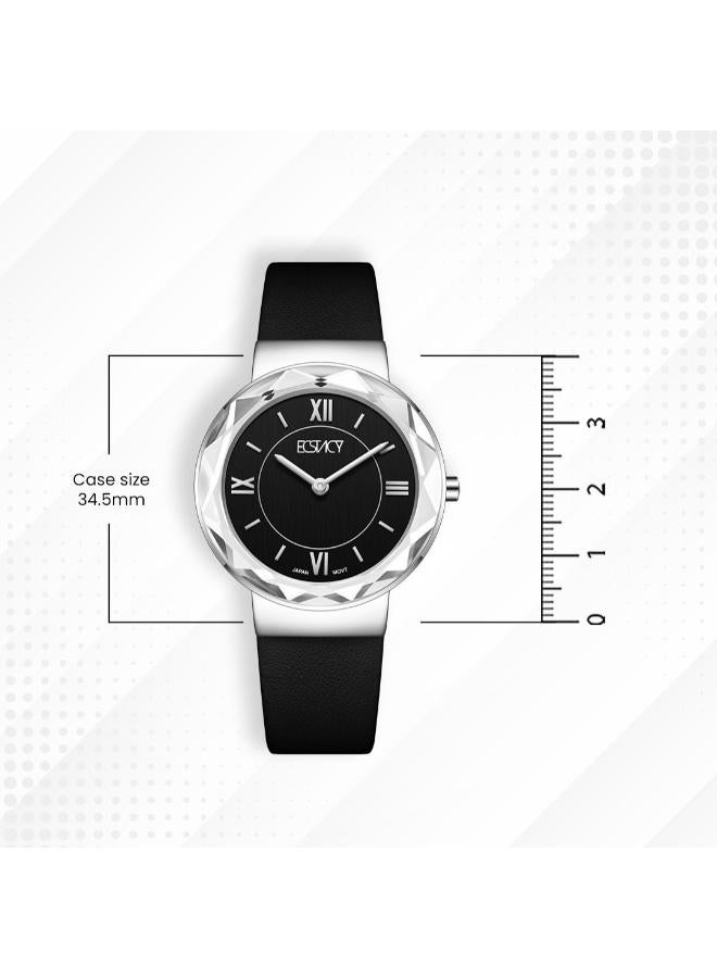 ECSTACY Women's Leather Analog Watch E25506-SLBB - 34.5mm mm - Image 5