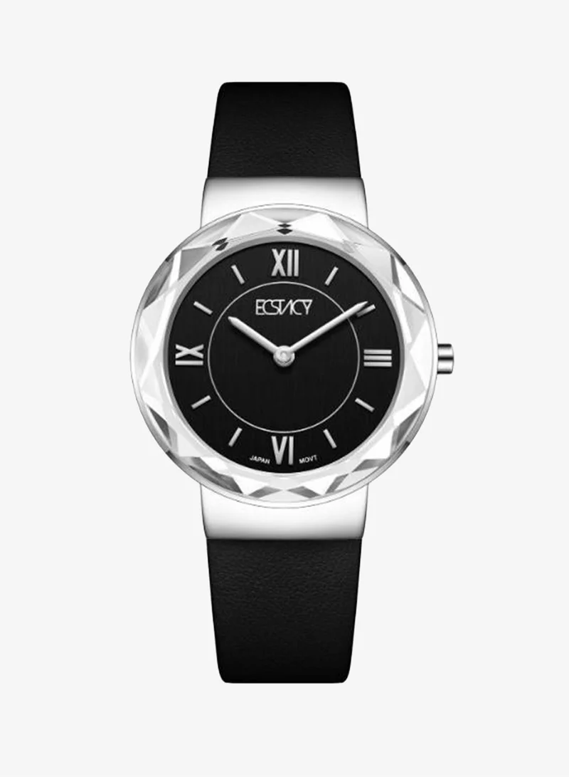 Women's Leather Analog Watch E25506-SLBB - 34.5mm mm