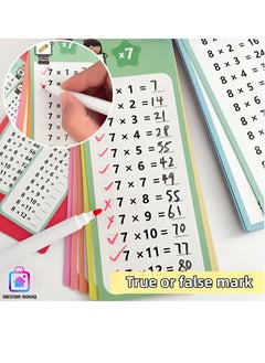 DECOR SOUQ Ultimate Maths Flash Cards Set: Comprehensive Learning Tool for Kids and Students - Includes Addition, Subtraction, Multiplication and Division for Numbers 1-12! Boost Maths Skills with Color-Coded Cards, Organized by Arithmetic Type for Easy Learning - Designed for Interactive Practice, Each Set Comes Attached to Durable Rings for Quick Flipping and Includes Reusable Dry-Erase Markers for Writing and Erasing - Perfect for Home, Schooling, Classroom Activities or On-the-Go Learning - Encourage Problem Solving, Focus and Confidence with this Engaging Educational Gift - Ideal for Parents, Teachers and Learners of All Ages - Make Maths Fun and Accessible  - Image 4