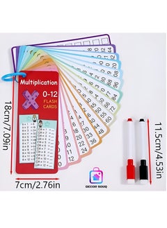 DECOR SOUQ Ultimate Maths Flash Cards Set: Comprehensive Learning Tool for Kids and Students - Includes Addition, Subtraction, Multiplication and Division for Numbers 1-12! Boost Maths Skills with Color-Coded Cards, Organized by Arithmetic Type for Easy Learning - Designed for Interactive Practice, Each Set Comes Attached to Durable Rings for Quick Flipping and Includes Reusable Dry-Erase Markers for Writing and Erasing - Perfect for Home, Schooling, Classroom Activities or On-the-Go Learning - Encourage Problem Solving, Focus and Confidence with this Engaging Educational Gift - Ideal for Parents, Teachers and Learners of All Ages - Make Maths Fun and Accessible  - Image 5