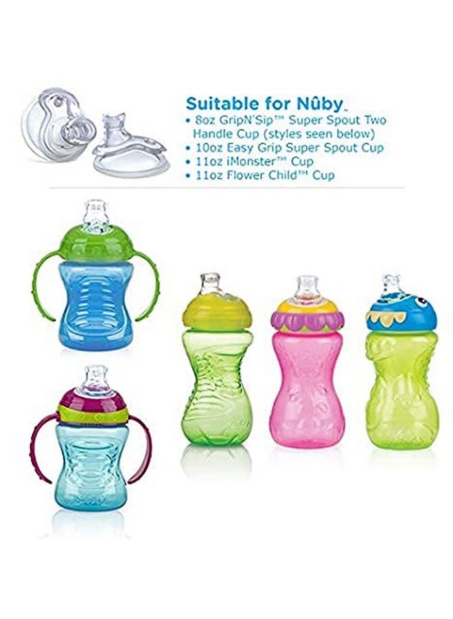 Nuby 6 Count Super Spout No Spill Replacement Spouts, Clear, Fast-flow, BPA Free - Image 4