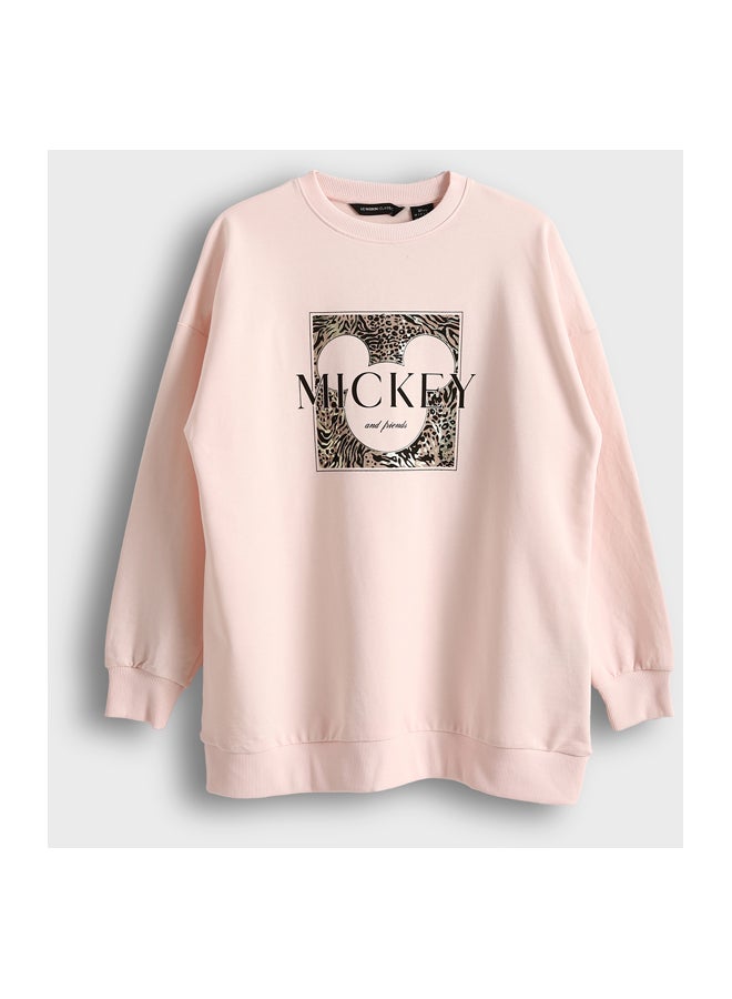 LC WAIKIKI Crew Neck Mickey Mouse Printed Women's Sweatshirt Tunic - Image 1
