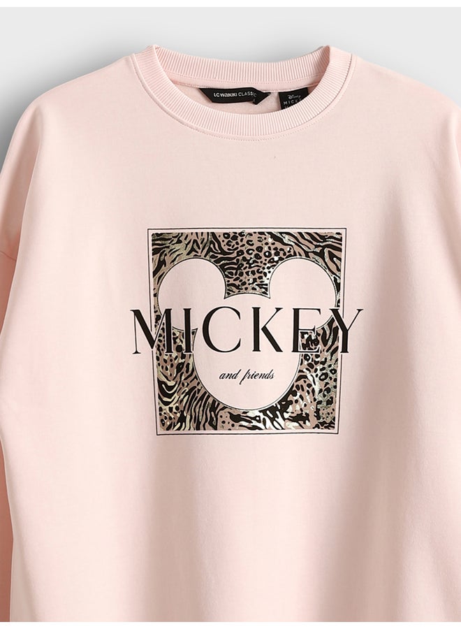 LC WAIKIKI Crew Neck Mickey Mouse Printed Women's Sweatshirt Tunic - Image 4