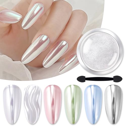 Born Pretty Silver Chrome Nail Powder Super Glossy Mirror Effect Metallic Nail Powder Nail Glitter Manicure Pigments for Nail Art Design - Image 1