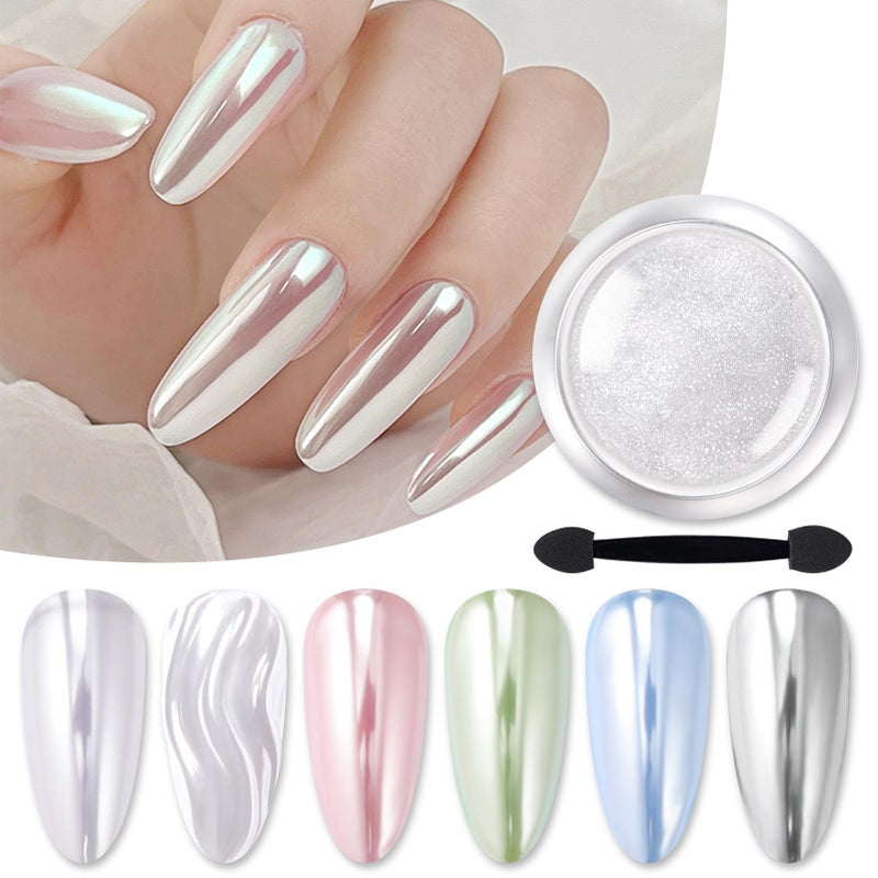 Born Pretty Silver Chrome Nail Powder Super Glossy Mirror Effect Metallic Nail Powder Nail Glitter Manicure Pigments for Nail Art Design - Image 3