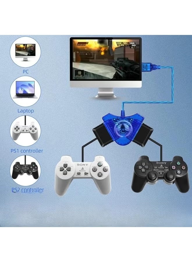كابل محول مزدوج USB لوحدات التحكم السلكية، محول يد ألعاب للكمبيوتر واللابتوب، ملحق ألعاب سهل التوصيل والاستخدام - Image 1