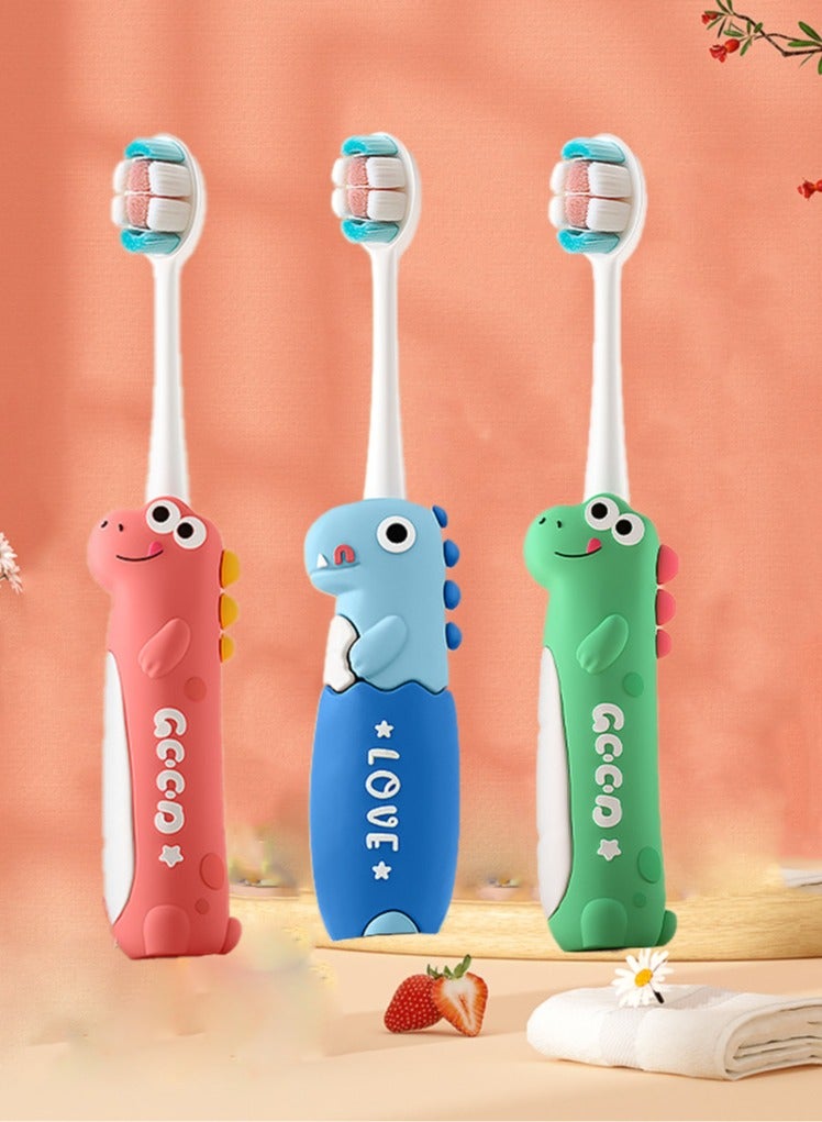 HaveDream Children's Cartoon Toothbrush And Tooth Cup Set (Green Toothbrush + Yellow Tooth Cup) - Image 4