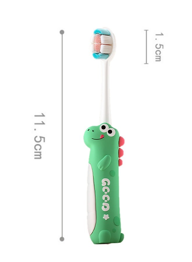 HaveDream Children's Cartoon Toothbrush And Tooth Cup Set (Green Toothbrush + Yellow Tooth Cup) - Image 2