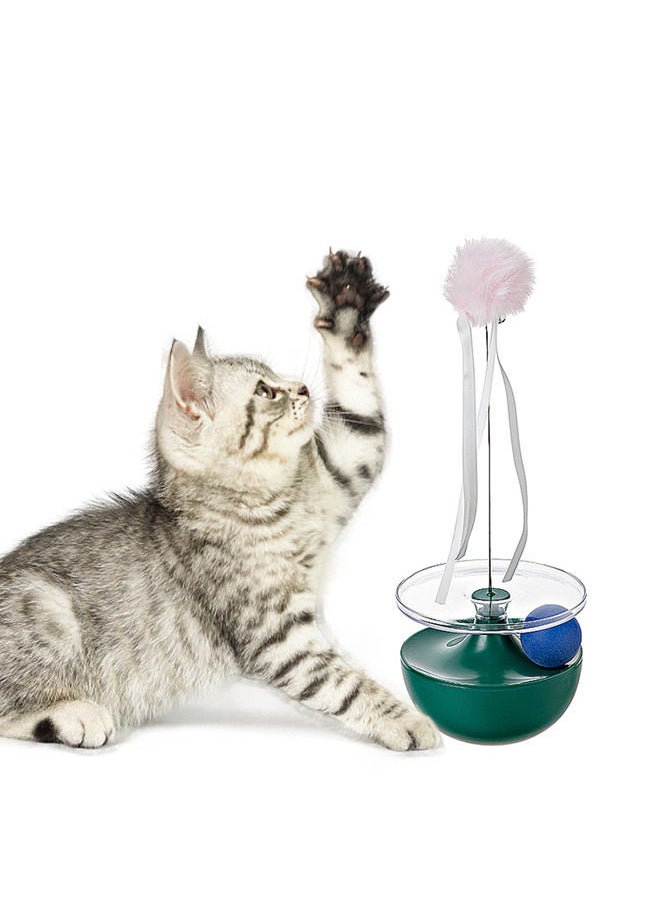 Neostyle Cat Tumbler Toy,Tassel Teaser Stick with Rotating Toy Ball,Sports Exercise Puzzle Kitten Indoor Toys(green)  - Image 1