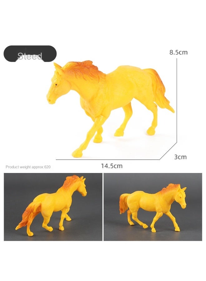 NIBEMINENT Cross-Border Children's Realistic Horse Model Toy - Static Unicorn Set