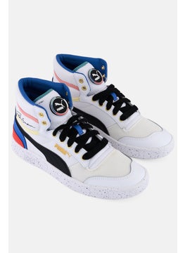 PUMA Kids Boy Ralph Sampson Mid Go Lace Up Skate Shoes, White Combo  - Image 1
