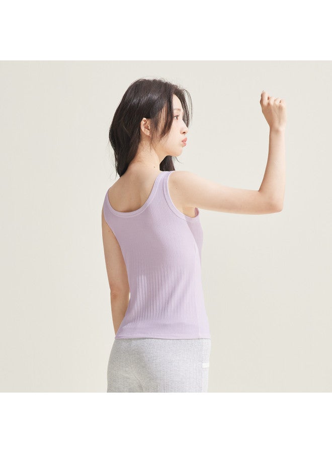Red Bean Vertical Stripes No-Need-To-Wear Bra Women'S Camisole With Built-In Pads, Layering Tank Top For Inner Or Outer Wear - Image 5