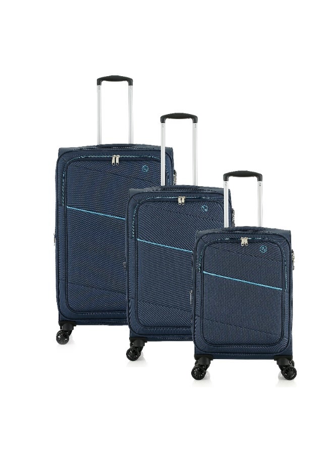 H.T 3-Piece Luggage Set | Soft Shell Travel Bag Suitcases | Lightweight Expandable Trolley Luggage Bag Set (33/55/82 Liters, Lightweight Travel Set) (3-Piece Set 20"/24"/28")