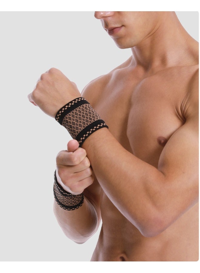 COYO Copper Wrist Compression Brace (2Pcs), Elastic Wrist Support Sleeve Wrist Braces for Tendonitis, Arthritis, Carpal Tunnel Pain Relief, Soft Wrist Wrap Wristbands for Sport, Fitness, Workout, Typing - Image 2