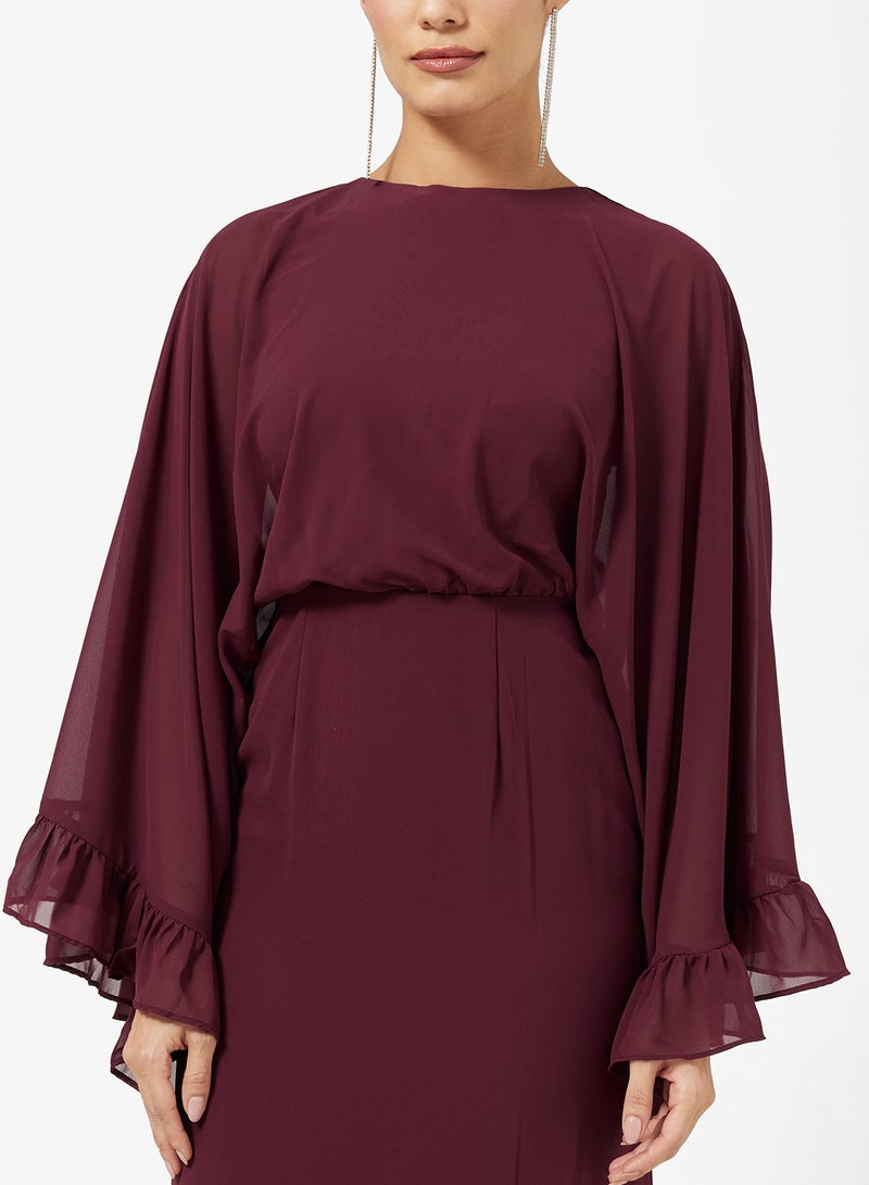 Anaya With Love Cape Sleeve Ruffle Detail Maxi Dress - Image 3