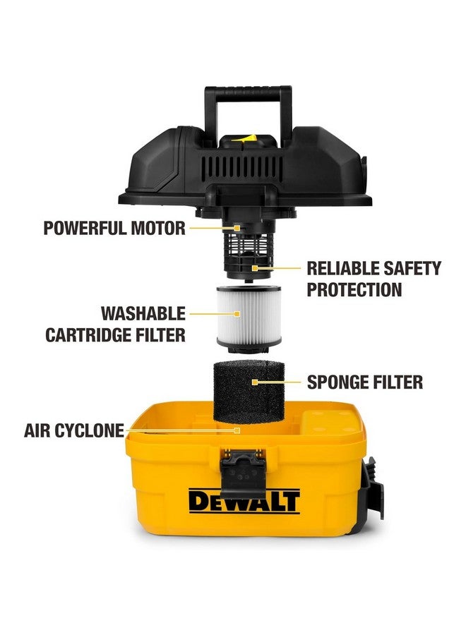 DEWALT 1100W Toolbox Design Built-in Blower Wet and Dry Vacuum Yellow and Black 15 L DXV15T - Image 4