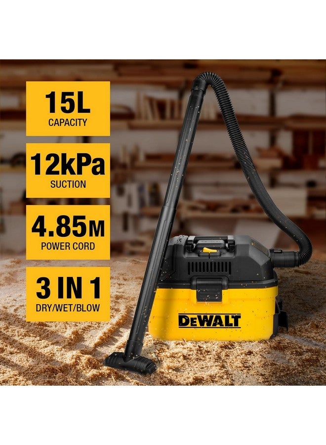 DEWALT 1100W Toolbox Design Built-in Blower Wet and Dry Vacuum Yellow and Black 15 L DXV15T - Image 5