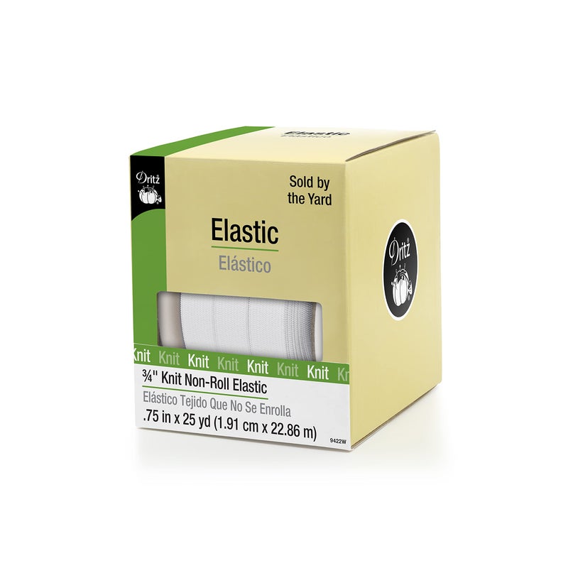 Dritz Dritz 9422W Non-Roll Knit Elastic, White, 3/4-Inch by 25-Yard  - Image 1
