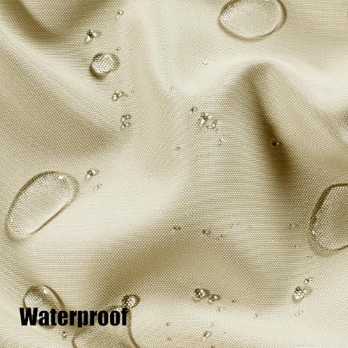 BONZER Extra Wide Waterproof Outdoor Curtains for Patio Heavy Privacy Light Filtering Grommet Outside Curtains for Porch, Pergola, Gazebo, 1 Panel, 150W x 84L inch, Cream - Image 2
