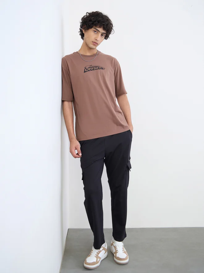 Styli Men Graphic Print Oversized Jersey T-Shirt