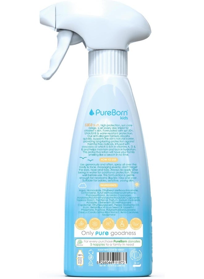 PureBorn Baby Coco Sunlotion Spray SPF 50+ 300ml - Image 2