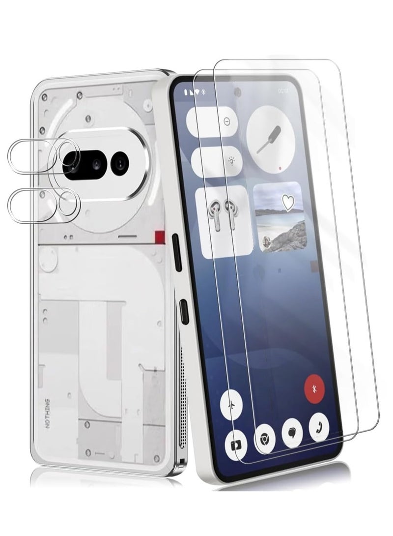 Screen Protector Compatible with Nothing Phone 3A 5G , [2+2 Pack] Tempered Glass + Camera Lens Protector,[Anti-Scratch][Bubble Free] 9H Hardness HD Clear Film for Nothing Phone (3a) 5G - Image 1