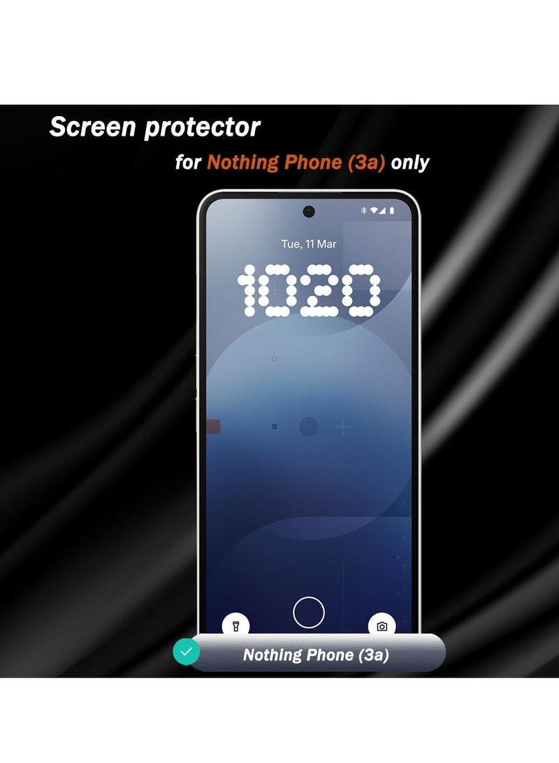 Screen Protector Compatible with Nothing Phone 3A 5G , [2+2 Pack] Tempered Glass + Camera Lens Protector,[Anti-Scratch][Bubble Free] 9H Hardness HD Clear Film for Nothing Phone (3a) 5G - Image 2