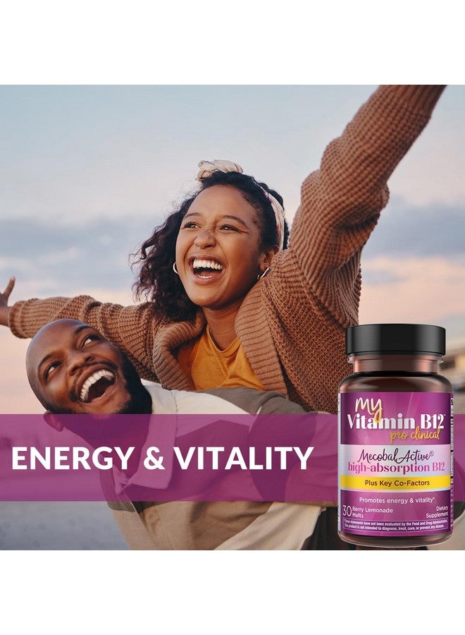 Purity Products MyVitamin B-12 ProClinical Melt Methylcobalamin B12 - Vitamins B6, D3, Folic Acid, Biotin + More - High Absorption MecobalActive B 12-30 Melting Tablets (1) - Image 4