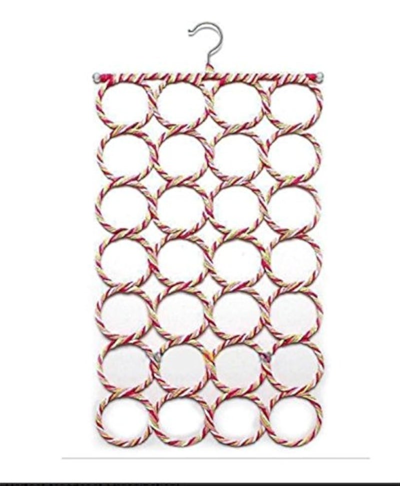 MosQuick® Multi Purpose 28 Rings Foldable Hanger for Ties, Scarfs, Belts, Bags Etc Multi-Coloured (Random Color) - Image 1