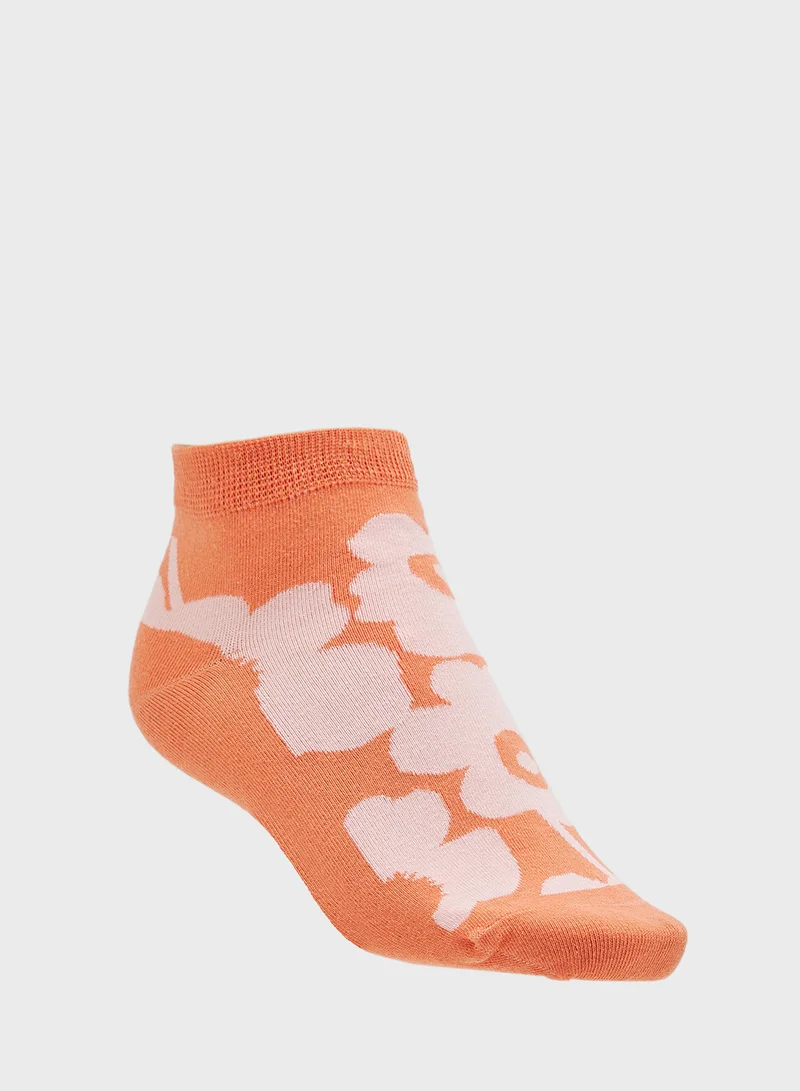 Ginger Cotton Floral Ankle Socks