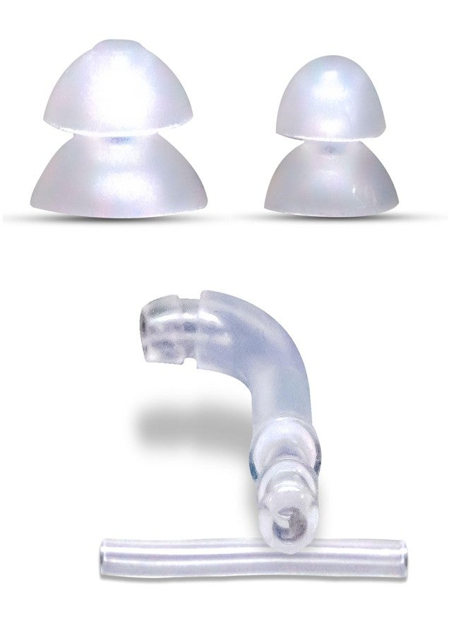 أف سي أس قبة سماعات الأذن FCS، أطراف أذن سيليكون، سدادات أذن مزدوجة القبة لأجهزة السمع خلف الأذن، قطعتان بديلتان لأطراف الأذن مع أنبوب واحد وموصل كوع واحد (مقاس 8/10 مم و10/12 مم، قبة مزدوجة واحدة لكل منهما) - Image 1