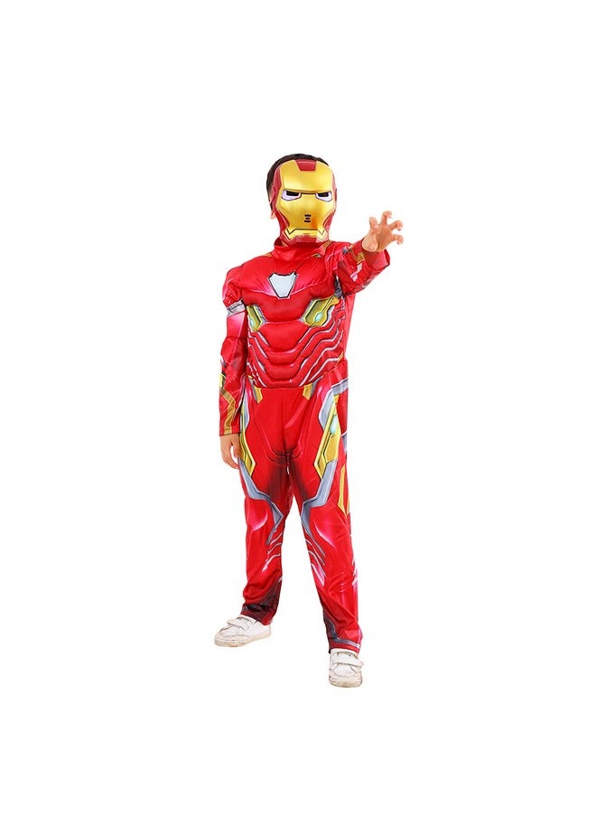 فريتراز - زي VRITRAZ Halloween Cosplay Superheros Muscular Arms Costume قماش ناعم للأطفال، مقاس S - أحمر - Image 1