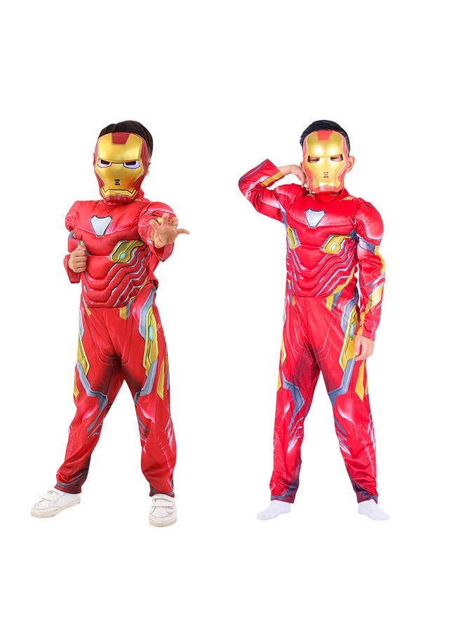 فريتراز - زي VRITRAZ Halloween Cosplay Superheros Muscular Arms Costume قماش ناعم للأطفال، مقاس S - أحمر - Image 1
