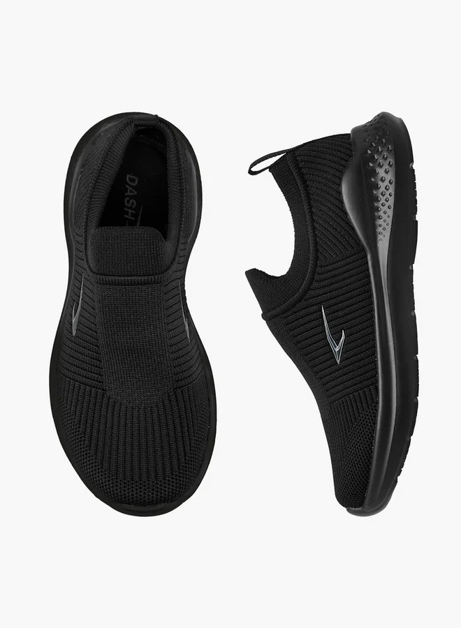 Dash Textured Slip-On Sports Shoes with Pull Tab