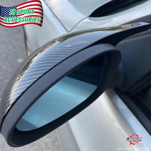 Qlhshop 1Pair Car Side Mirror Covers Caps Replacement for 2005-2008 BMW 3 Series E90 E91 E92 E93 320i 325i 330i Pre Lci Model Exterior Carbon Fiber Accessories Auto Tuning Body Parts & Trim - M Style - Image 5