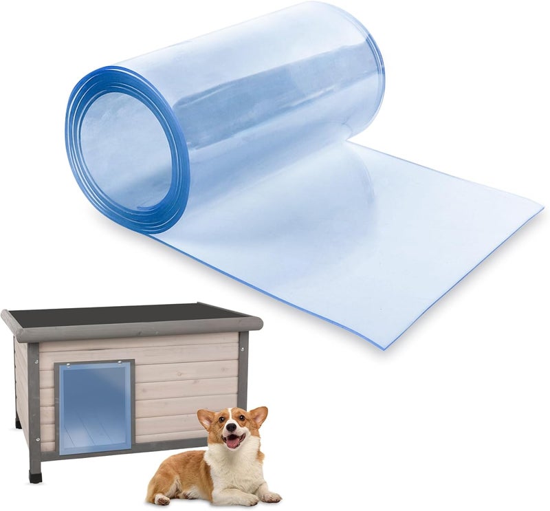 Toriexon Plastic Door Strips 8’ x 7.6", Vinyl Strip Curtain 0.08” Thickness, Smooth Plastic Door Curtain for Walk in Cooler Commercial Entry, DIY Dog Cat House Entry - Image 1
