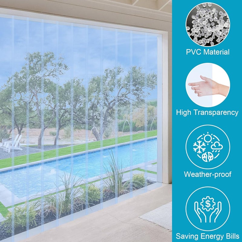 Toriexon Plastic Door Strips 8’ x 7.6", Vinyl Strip Curtain 0.08” Thickness, Smooth Plastic Door Curtain for Walk in Cooler Commercial Entry, DIY Dog Cat House Entry - Image 3