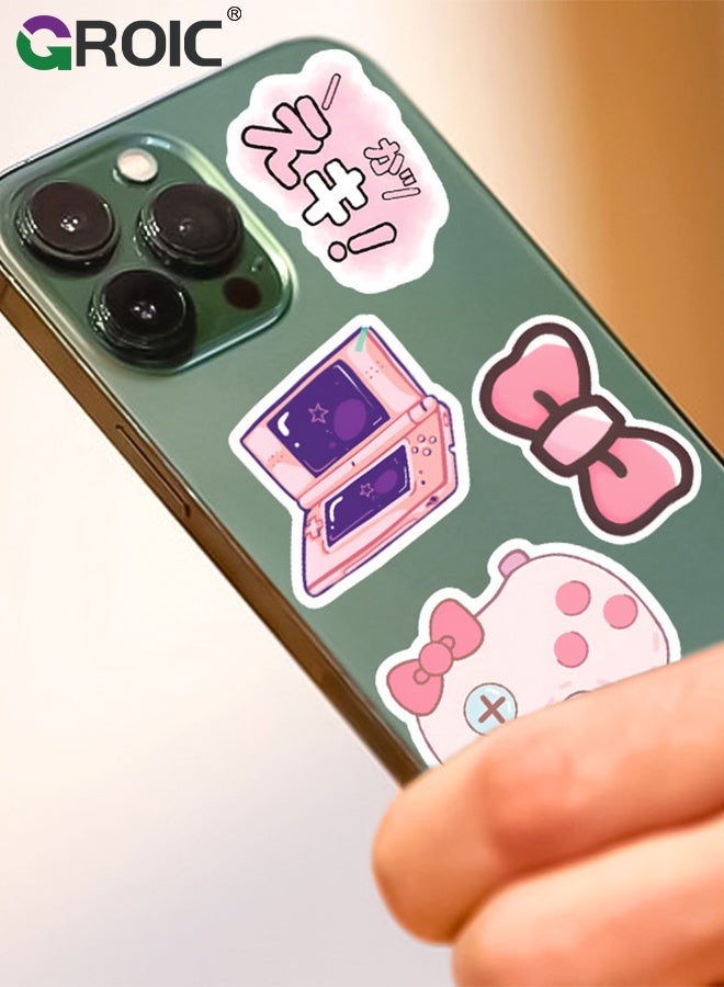 GROIC 50 Pcs Kawaii Stickers,Girl's Pink Aesthetic Stickers,Waterproof Cute Stickers Scrapbook Water Bottle Laptop Skateboard Journal Bicycle DIY Decals - Image 5